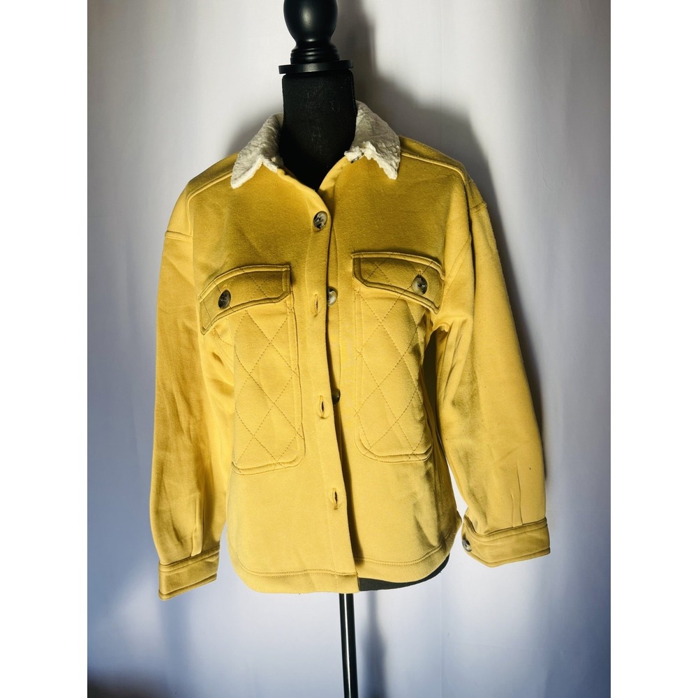 New WT ALEX & PARKER Button Up Fleece Neckline M Wheat Color, Soft Polyester - Picture 1 of 6
